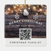 QR-code kerstmuziek afspeellijst Modern Rustisch Keramisch Ornament (Achterkant)
