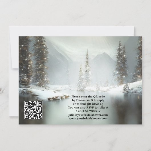 QR-code kerstwinterbridale douche uitnodiging (Achterkant)