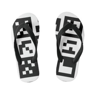qr-code kinder teenslippers