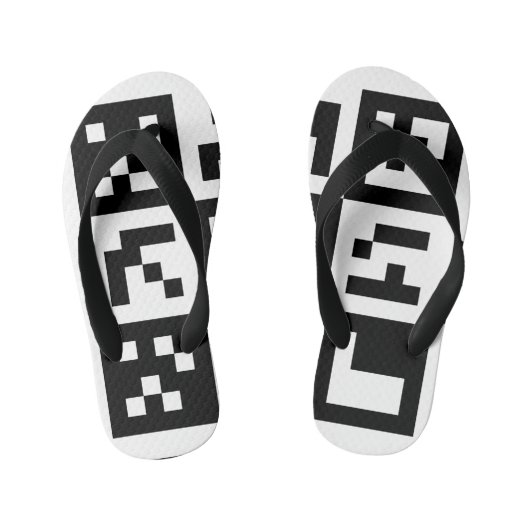 qr-code kinder teenslippers (Voetbed)