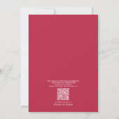 QR-code Klassiek, levendig magenta huwelijk Kaart (Achterkant)