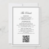 QR-code klassiek wapen monogram zwart wit bruiloft Kaart (Achterkant)