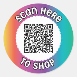 QR-code Klassieke ronde sticker scannen