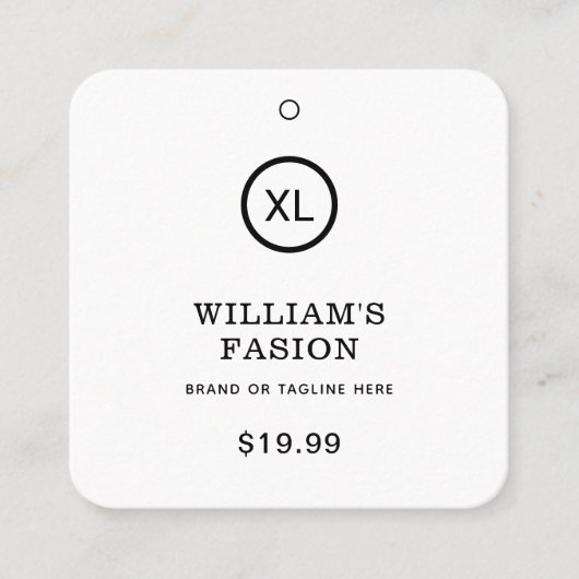 QR-code | Kledinglabel Prijs Hang Label (Voorkant)