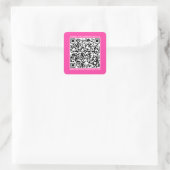 QR-code Kleine bedrijven Website Uitstekend roze Vierkante Sticker (Tas)