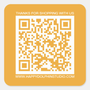 QR Code Kleine Onderneming Website Mellow Geel Vierkante Sticker