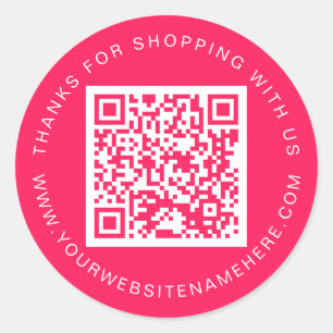 QR Code Kleine Onderneming Website Naam Diva Roze Ronde Sticker