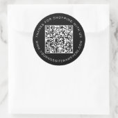 QR Code Kleine Onderneming Website zwart Ronde Sticker (Tas)
