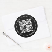 QR Code Kleine Onderneming Website zwart Ronde Sticker (Envelop)