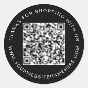 QR Code Kleine Onderneming Website zwart Ronde Sticker