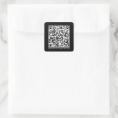 QR Code Kleine Onderneming Website zwart Vierkante Sticker (Tas)
