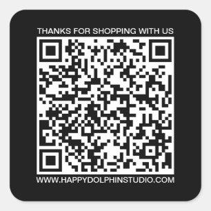 QR Code Kleine Onderneming Website zwart Vierkante Sticker