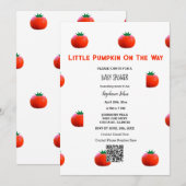 QR code kleine pompoen op de weg Baby shower Kaart (Voorkant / Achterkant)