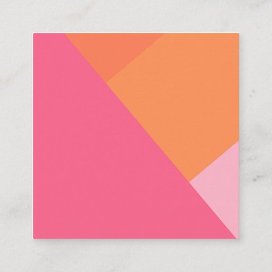 QR Code Kleurblok Oranje Roze bruiloft RSVP Informatiekaartje (Achterkant)