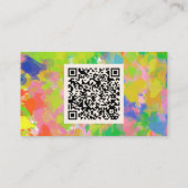 QR-code Kleurrijke Abstracte Schildering Kunstenaa Visitekaartje (Achterkant)
