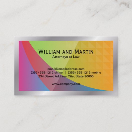 QR-code | Kleurrijke geometrische achtergrond Visitekaartje (Achterkant)