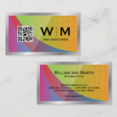 QR-code | Kleurrijke geometrische achtergrond Visitekaartje (Voorkant / Achterkant)