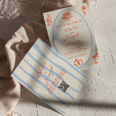 QR Code Kleurrijke Hand Geschreven Whimsical Weddi Kaart