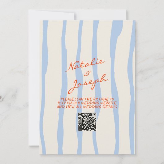 QR Code Kleurrijke Hand Geschreven Whimsical Weddi Kaart (Achterkant)