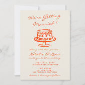 QR-code Kleurrijke Hand getrokken Cake Retro Leuke Kaart (Voorkant)