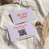 QR Code Kleurrijke Retro Heldere Funky Moderne Bru RSVP Kaartje
