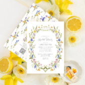 QR Code Kleurrijke Waterverf Bloemen Vrijgezellenf Kaart