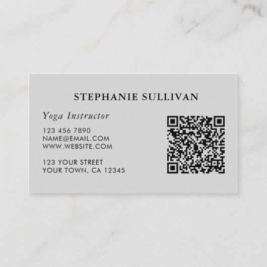 QR Code Kleurrijke Yoga Instructor Visitekaartje (Achterkant)
