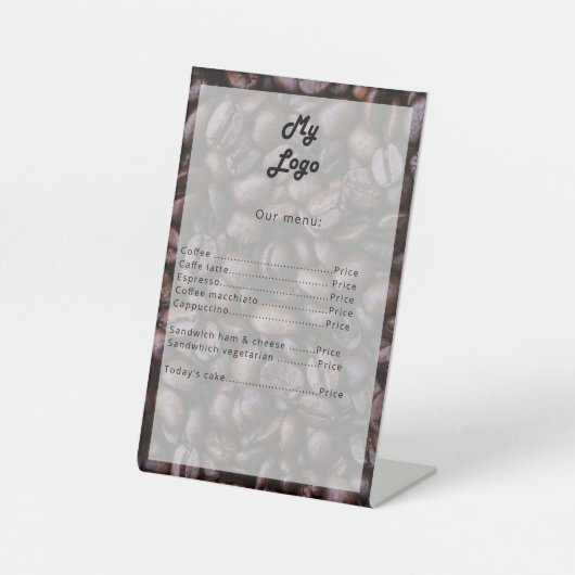 QR-code koffiebar menu prijslijst Reclamebord Met Voetstuk (Voorkant)