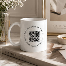 QR-code koffiemok | Zakelijke website mok cadeau