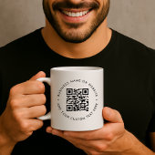 QR-code koffiemok | Zakelijke website mok cadeau