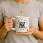 QR-code koffiemok | Zakelijke website mok cadeau