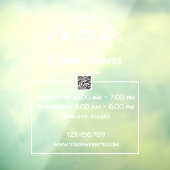 QR-code koffiewinkel, open-uurteken Raamsticker (Vel 3)