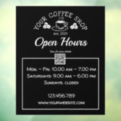 QR-code koffiewinkel, open-uurteken Raamsticker (Vel 3)