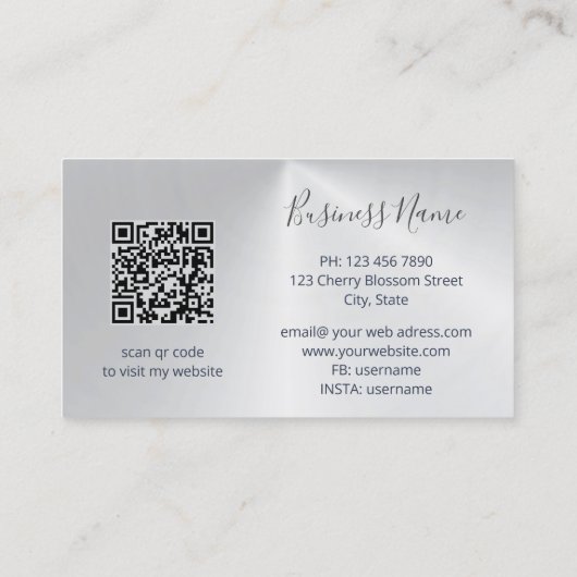 QR-code | Kolibrie Girly Shiny Visitekaartje (Achterkant)