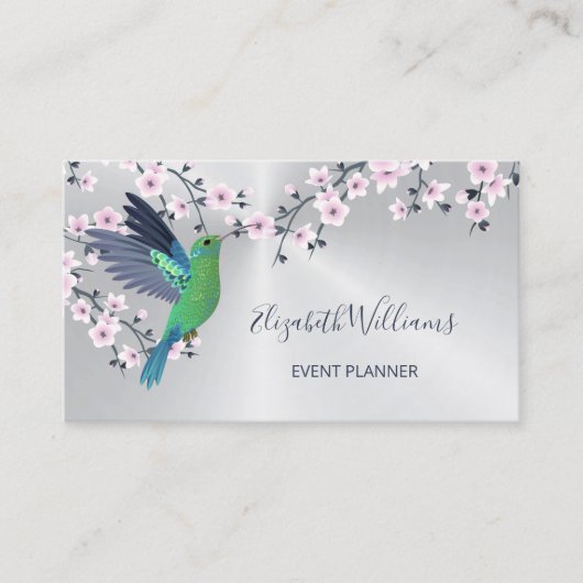 QR-code | Kolibrie Girly Shiny Visitekaartje (Voorkant)