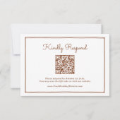QR-code koperroest westerse bruiloft RSVP Kaartje (Voorkant)