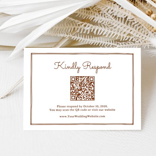 QR-code koperroest westerse bruiloft RSVP Kaartje