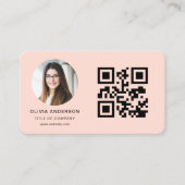 QR Code Koraal Foto Visitekaartje (Voorkant)