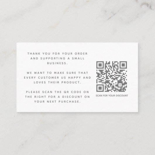 QR-code korting bedankt op sociale media Bijl Informatiekaartje (Achterkant)