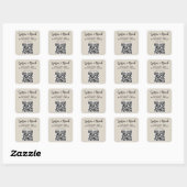 QR-code Korting Coupon scannable Vierkante Sticker (Vel)
