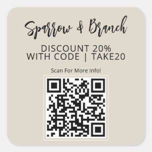 QR-code Korting Coupon scannable Vierkante Sticker