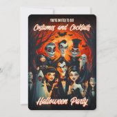 QR Code Kostuums en Cocktails Volwassen Halloween Kaart (Voorkant)