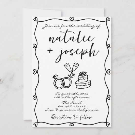 QR-code krabbelen hand getekend geschreven foto br Kaart (Voorkant)