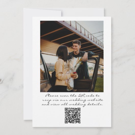 QR-code krabbelen hand getekend geschreven foto br Kaart (Achterkant)