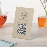 QR Code Kraft Business Logo Restaurant Menu