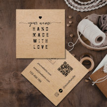 Qr Code Kraft Handgemaakt met liefde