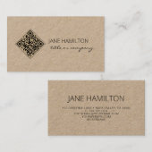 QR Code Kraft Modern Professional Visitekaartje (Voorkant / Achterkant)