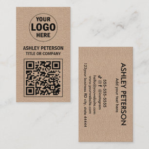 QR Code Kraft Paper Aangepaste Logo voor sociale Visitekaartje