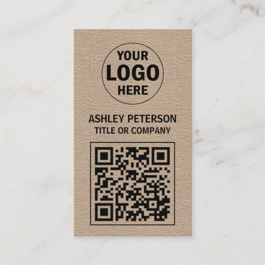QR Code Kraft Paper | Aangepaste Logo voor sociale Visitekaartje (Voorkant)