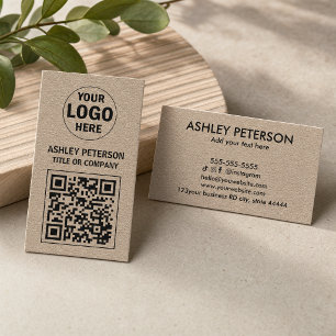 QR Code Kraft Paper Aangepaste Logo voor sociale Visitekaartje